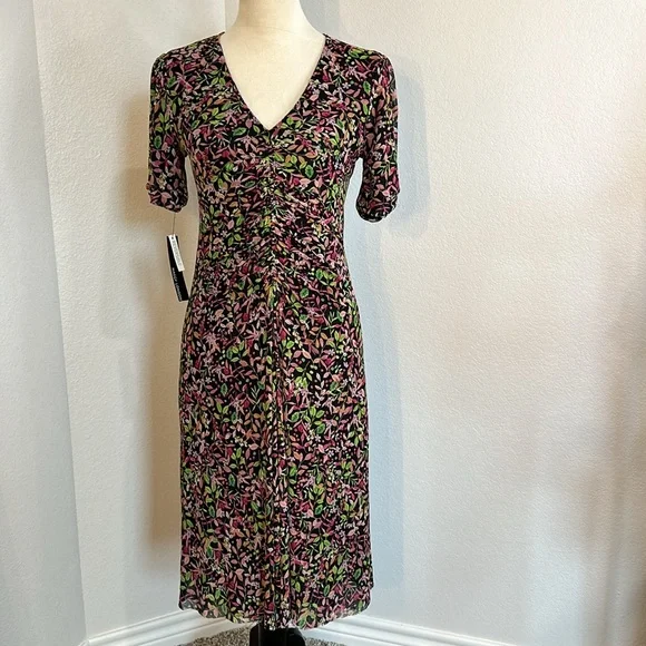 Maggy London V-Neck Reversible A-line Mesh Multi Occasion Dress Size Small NWT - Picture 3 of 16